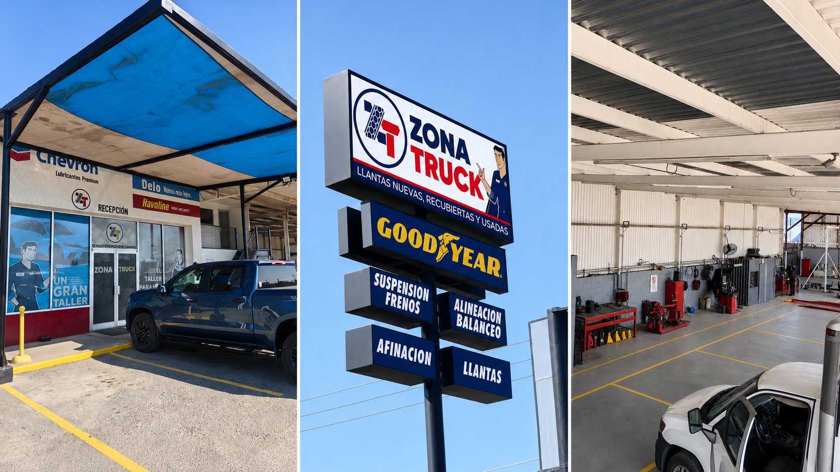 Instalaciones de Zona Truck en Mexicali: recepción, señalización y taller